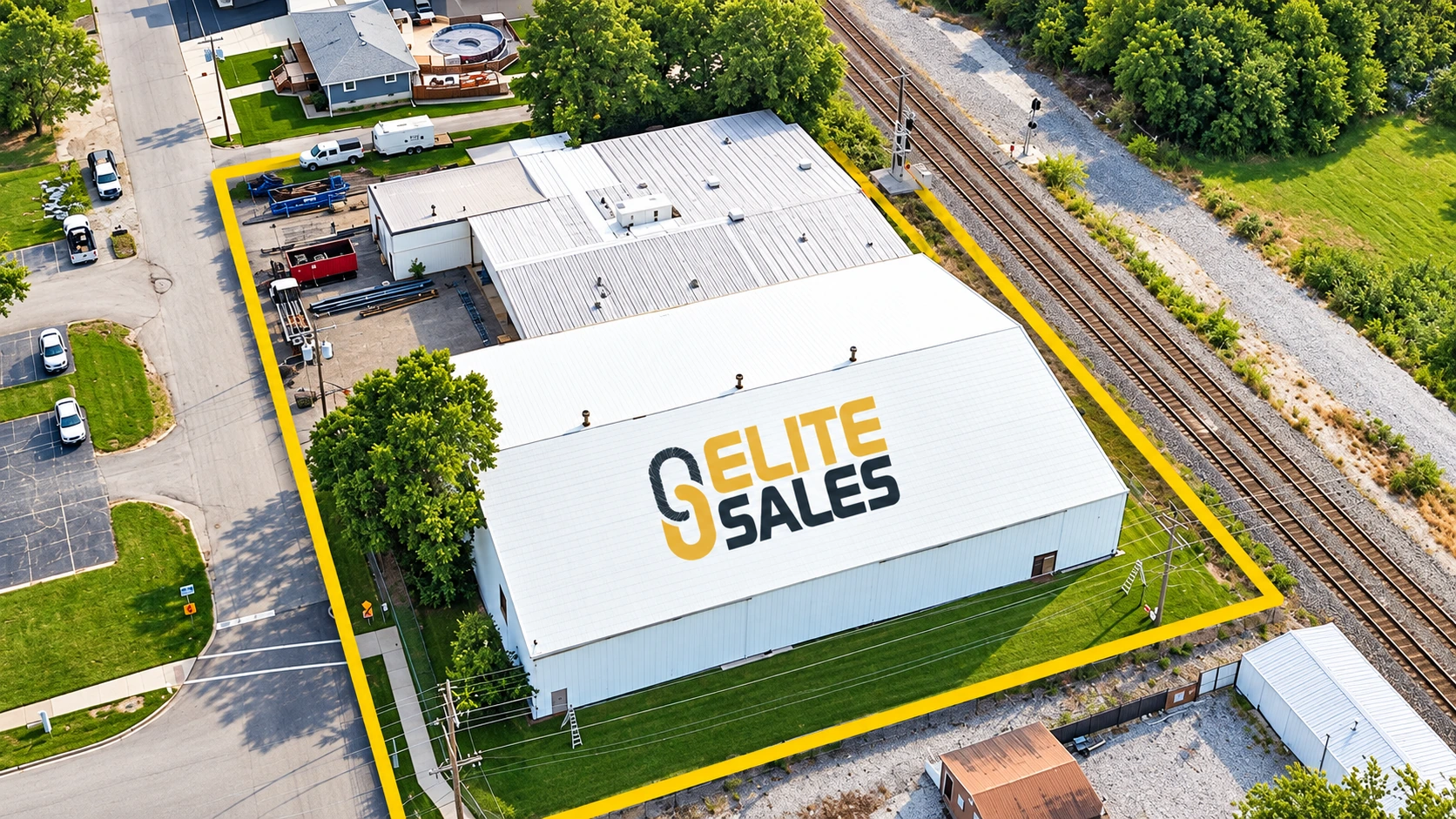 Aerial view of the Elite Sales distribution warehouse in Dyer, Indiana