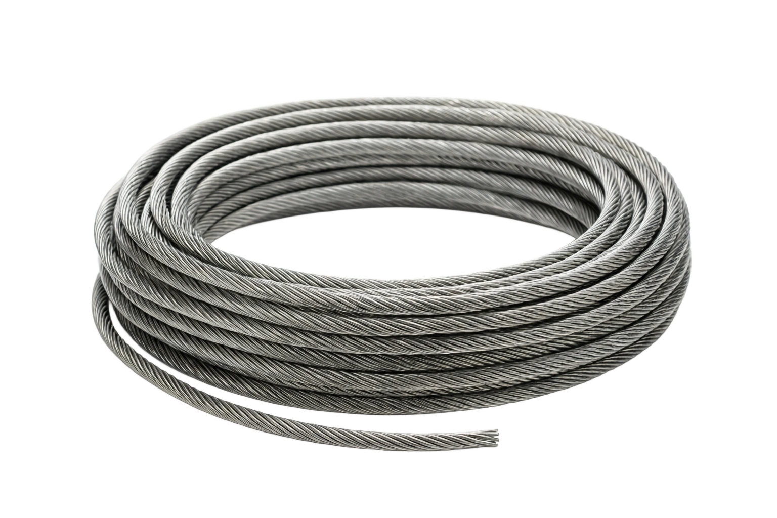 Coiled steel cable