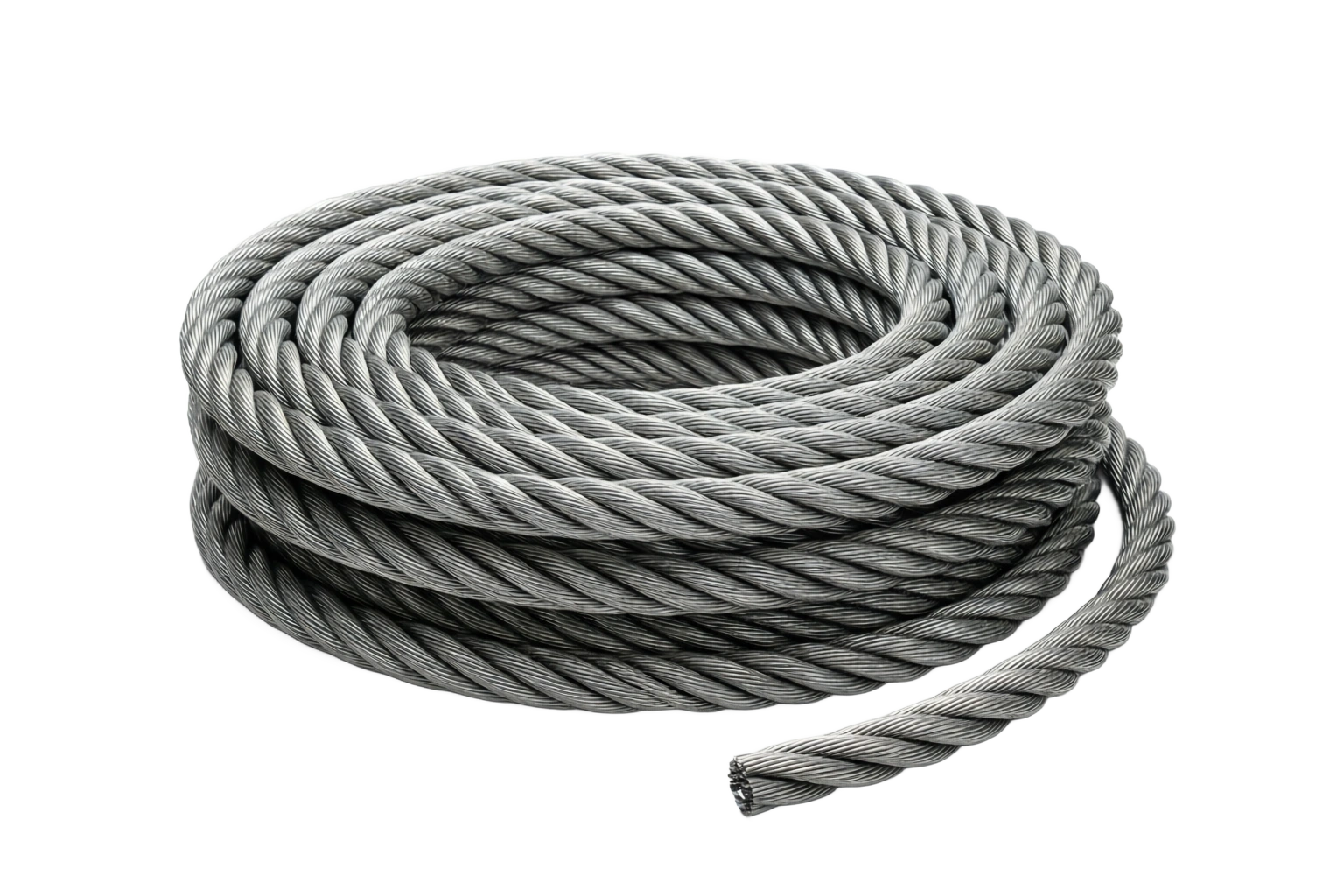 Coiled steel wire rope