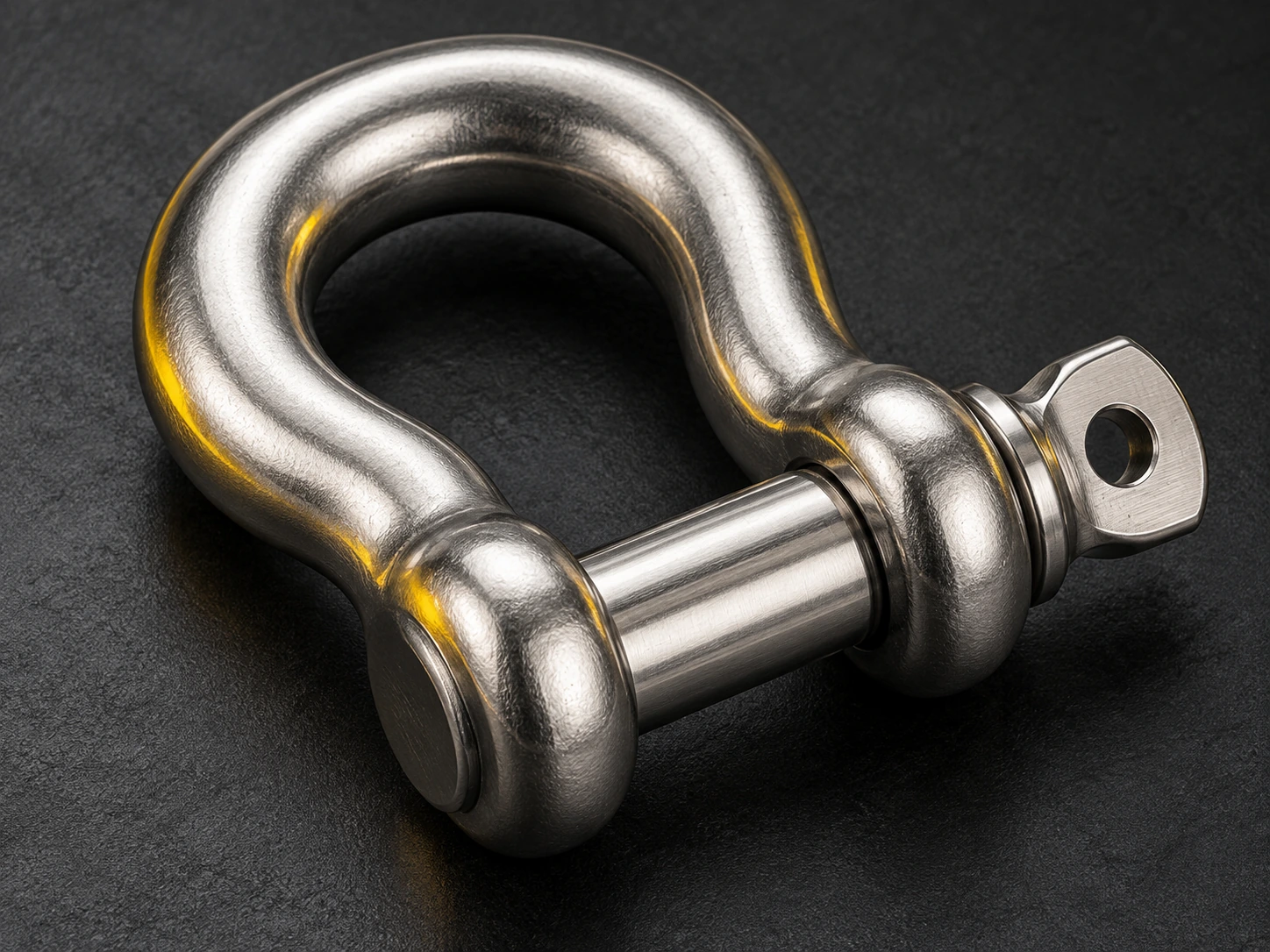 Stainless steel shackle and connecting hardware